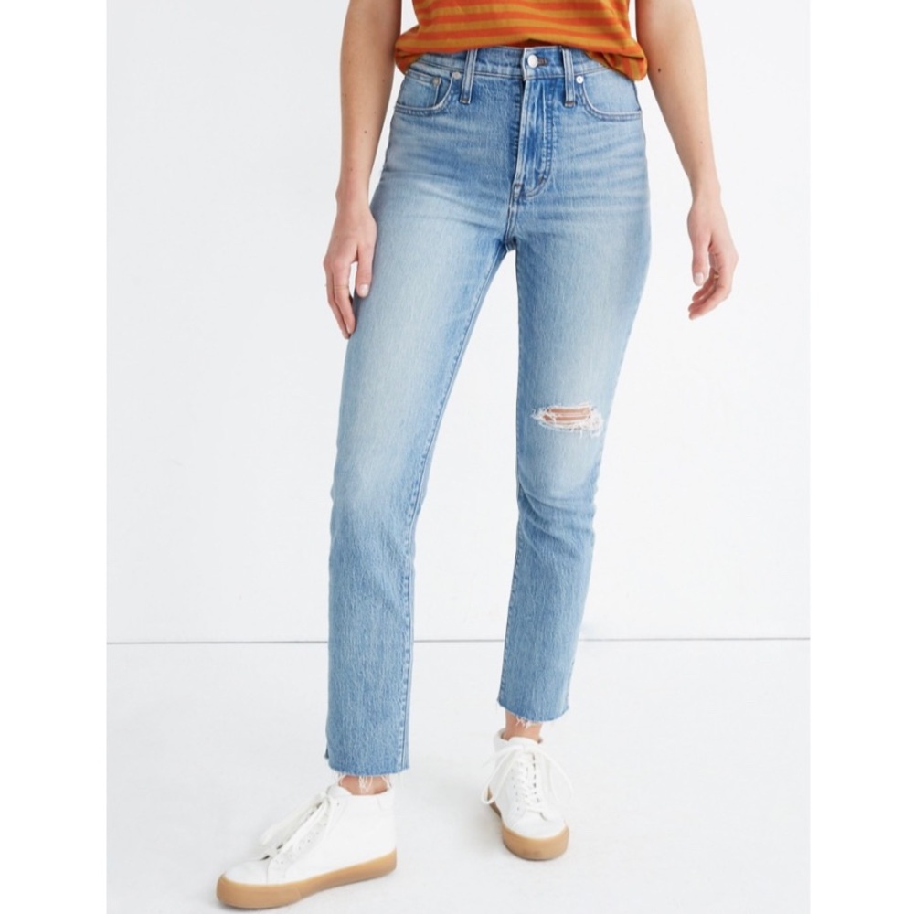Madewell the Perfect Vintage Crop Distressed Jeans in Rosabelle Wash Size 26